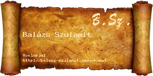 Balázs Szulamit névjegykártya
