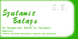 szulamit balazs business card